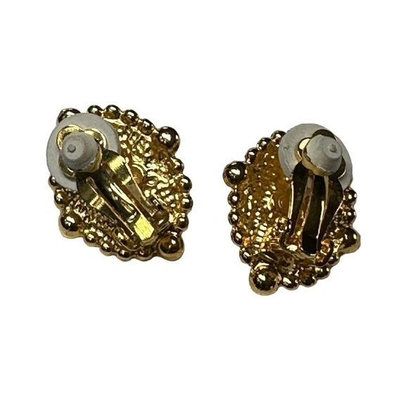 Fabulous and chic vintage aqua clip earrings signed by Anne Klein - Picture 2 of 7